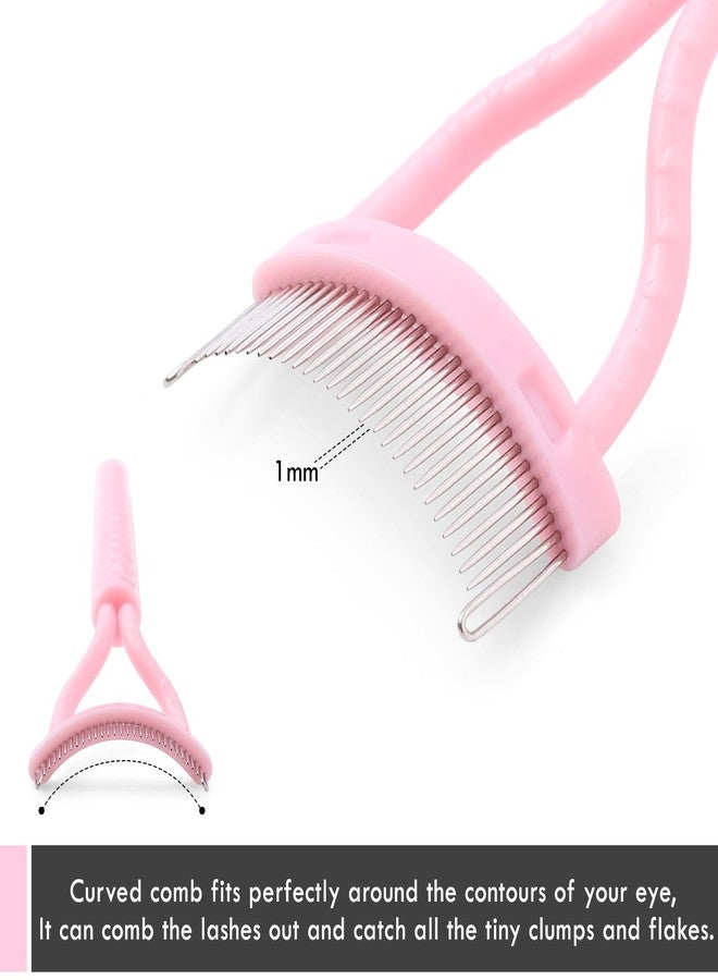 KINGMAS Eyelash Comb Separator, Eye Lash Separator Eyelash Definer Mascara Comb Applicator With Cover - Arc Designed (Pink (2Pcs)) - Image 5